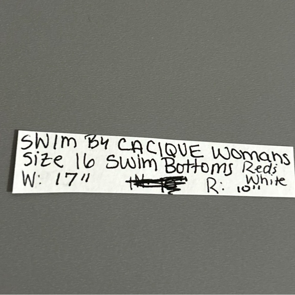 Swim by Cacique Red & White Striped Seersucker Swim Skirt with Brief Size 16 - Picture 9 of 9